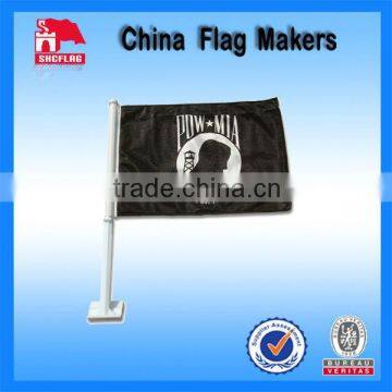 Custom Pow Mia Printing Black Car Flag For Promotion