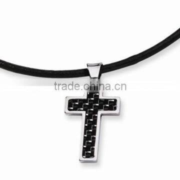 Unique carbon fiber cross pendant