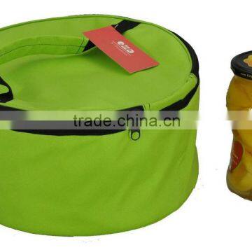 handled round cooler bag for iced cake, fruit can