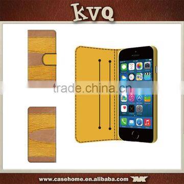 Stitching Yellow PU Leather Material Flip Wallet Case for Iphone 6 6 Plus photo-2