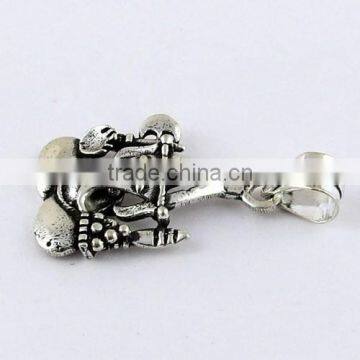 Plain Silver Oxidized Lord Ganesh Silver Pendant, 925 Silver Jewellery, Sterling Silver Jewellery photo-4