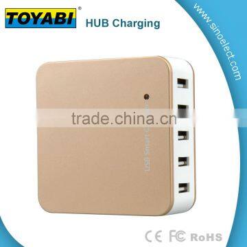 5 Port High Speed hubl Charger Hub Station, Power Adapter, Power Hub for travel and for home use