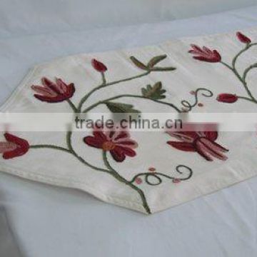 100% linen table runner with caddice flower by hand houseware household textile