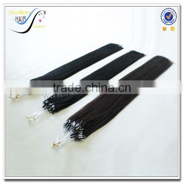 Wholesale top quality silky straight dark color 100% remy human hair micro ring hair extension