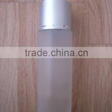 150ml frosted glass lotion bottles with white pump, cosmetic packaging bottles, skin care cream glass bottle supplier