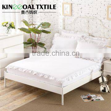 Pink 100% Bamboo Fitted Sheet 300TC/400TC With Lace Decoration photo-2