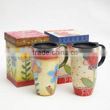 Spring Flower design Ceramic Travel Mug Ceramic Mug