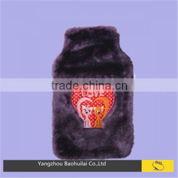 dark plush cat hot water bottle cover