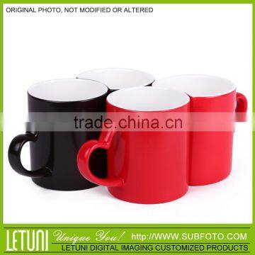 Heart shaped handle colorful mug