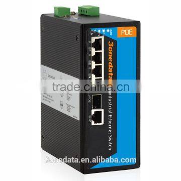 5-port Industrial PoE Switch with 4 ports PoE