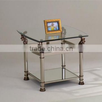 Nickel plated glass coffee end table