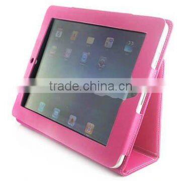 Pink Folio PU Leather Case with Stand For the New iPad