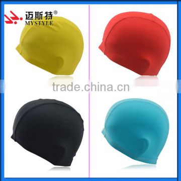 2015 fashion new fabric swim cap, spandex lycra swim cap