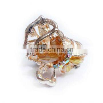 Bowknot Design Hair Claw With Glass Beads & Stones photo-4