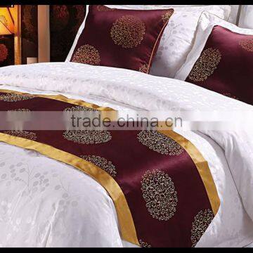 100% polyester jacquard bed throw with sharp corners