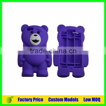 Purple bear Custom Silicone 3d phone back cover case for Oppo N3 N5027 Plus phone back cover