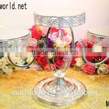 Charming design mirror glass, crystal & metal meterial wedding cake stand for wedding & party decoration(MH-2019)