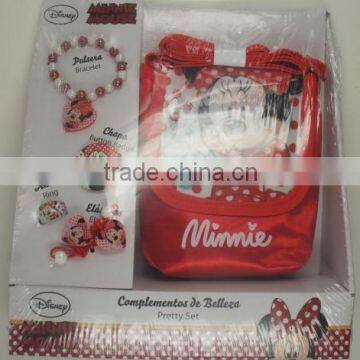 OEM-5PCS MINNIE HAIR ACCESSORIES SET(BRACELET, RING, PONYTAIL HOLDER,BAG)