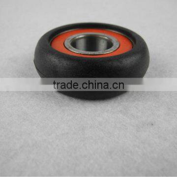 Black Fiberglass filled Nylon Parts , ylon Injection Moulded Ball bearing Wheel