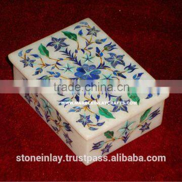 Handmade Lapiz Lazuli Marble Inlay Decorative Box