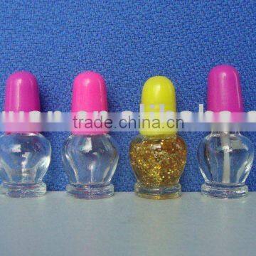 Glass nail polish bottle