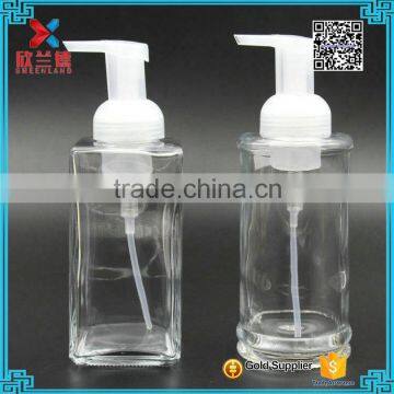 round and square 350ml 400ml glass foaming hand soap bottle with pump                        
                                                Quality Choice