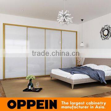 2016 Modern White Acrylic Double Color Sliding Wardrobe