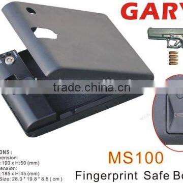 Wholesale- MS100 Micro Vault Portable Biometric Fingerprint pistol gun safe box