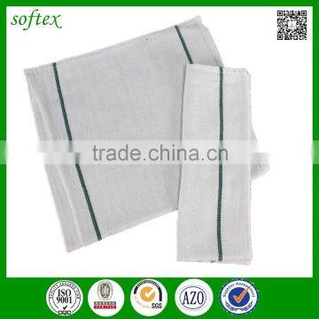 china factory wholesale white kitchen tea towels with stripe border