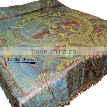 Jacquard Silk Bedcover in Antique Designs