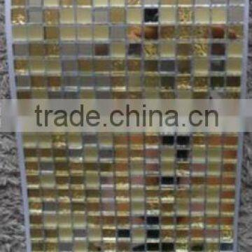 China gold glass mosaic tile for bathroom wall