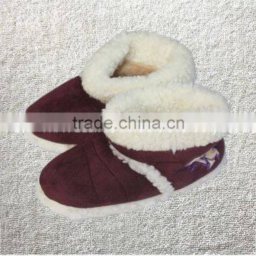 Winter thermal cotton-padded waterproof anti-slip soles slippers,home floor brown microsuede warmly children boots