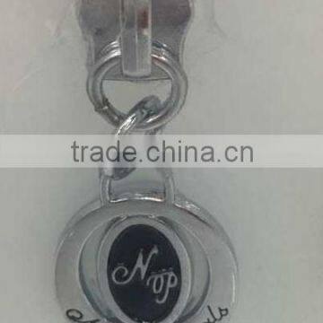 chrome color nylon slider with logo for handbag