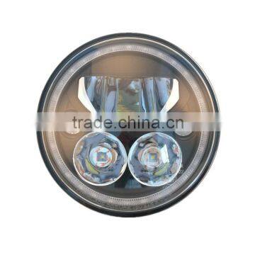 Black 7" Round Vortex LED Headlight with Low-High Halo 7" Vortex LED Headlamp 12v 24v Led lights