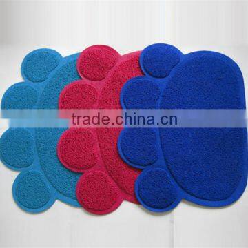 Pet Paw shape print litter mat for cats/PVC mat/vinyl cushion floor mat 45x60cm/China wholesale pet accessories