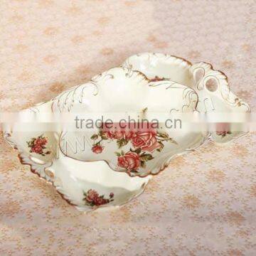 flower pattern plastic resin fruit tray