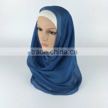 100% Silk beading malaysia instant hijab muslim scarf