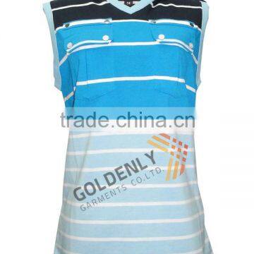 100% Cotton boy's hoody stripes vest made in China