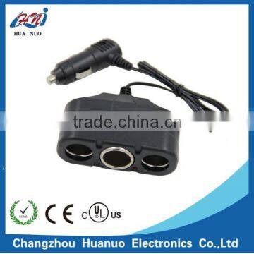 12V auto Car cigarette lighter plug with 3 power socket