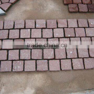 5 sides natural split red porphyry backing with mesh