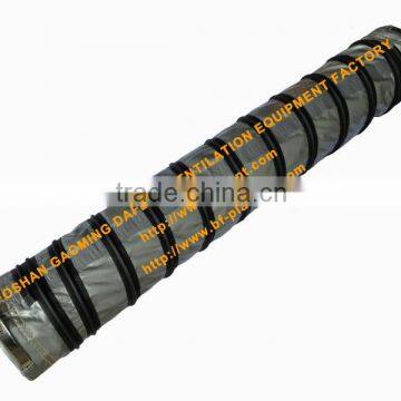 Grey PVC hose clamp end flexible duct with insulation