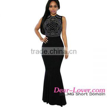 2016 Black Shimmering Rhinestone long dresses for women evening