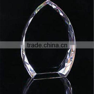 high quality crystal glass plaque/block, clear blank crystal awards and trophies