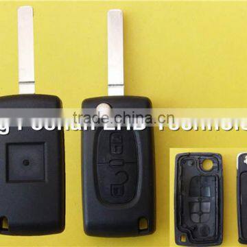 Citroen 307 flip car key shell 2 button fob case blank for Citroen c2 C3 C4 C5 C6 C8 remote key with battery holder