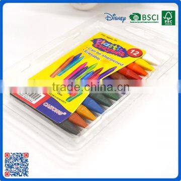 2016 Wholesale 12 Colors 3.5 Inch Wax Crayons in Pvc Bag Customized Logo Printed Crayons photo-3