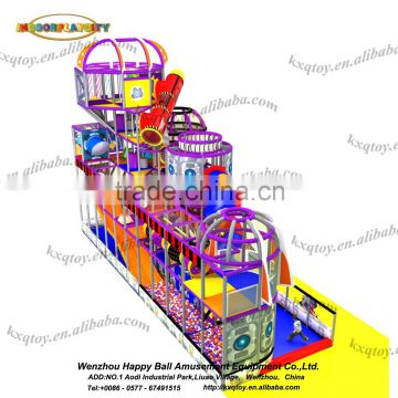 19FT height New Arrival Kids games soft play kids ball pool with big wave and tube slides