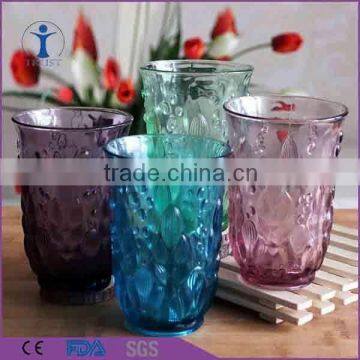 wholesale colored tableware embossed glass tumbler                        
                                                Quality Choice