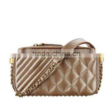 Embroidery gold chain handle shoulder bag, leather mini clutch bags lady CL9-081