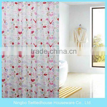 Bathroom accessories colorful plastic peva shower curtain
