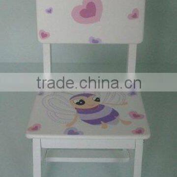 wooden white bee chair